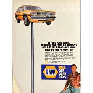 NAPA Fall Car Care Days "Look to Napa Parts and Care Centers" Vtg Print Ad 1982